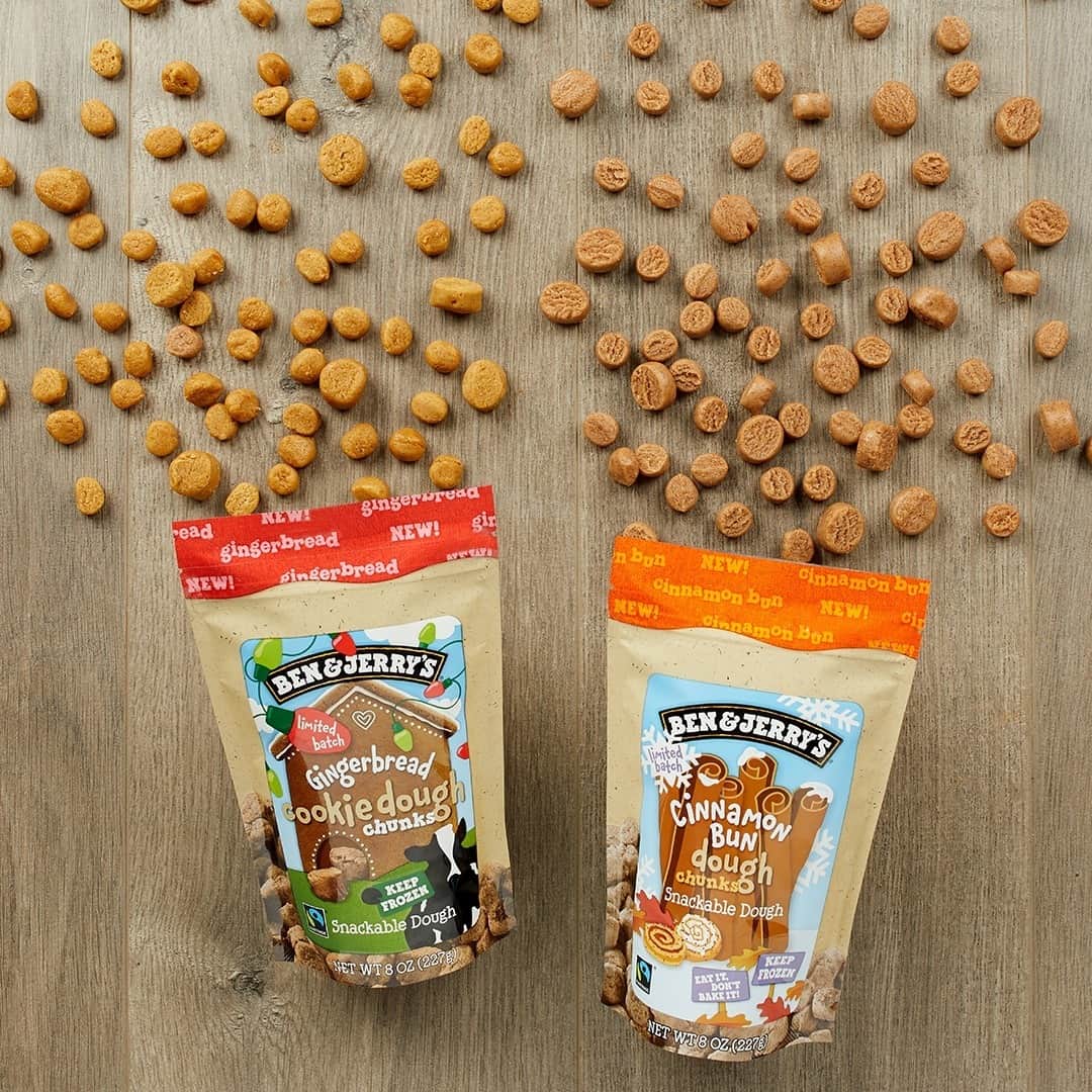 Ben & Jerry'sのインスタグラム：「🗣️ Last call! 🗣️ Grab these seasonal Dough Chunks flavors before they're gone! Link in bio.」