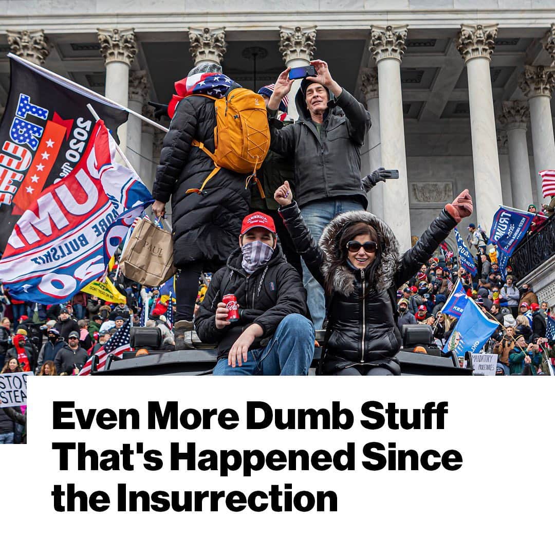 VICEさんのインスタグラム写真 - (VICEInstagram)「While the actual day of the recent Capitol insurrection contained plenty of dumb things, the days since have been filled with even more, even dumber events. ⁠⠀ ⁠⠀ As it turns out, a group of Trump-supporters cannot simply incite chaos at the nation’s most sacred building without leaving in its wake a slew of dumbfounding anecdotes. ⁠⠀ ⁠⠀ In the days following, law enforcement is haphazardly pursuing justice against various identifiable people from the insurrection. The events that transpired were so well-documented and unambiguously illegal that one lawyer, asked about his defense strategy, said, “I’m not a magician.” ⁠⠀ ⁠⠀ Not to mention Trump may have finally lost his sheen, and brands are bravely attempting to do their part to curtail alt-right or neo-Nazi activity on their platforms, approximately several years too late. ⁠⠀ ⁠⠀ 🔗: Read more at the link in bio. ⁠⠀ 📷: Via Getty」1月13日 4時40分 - vice