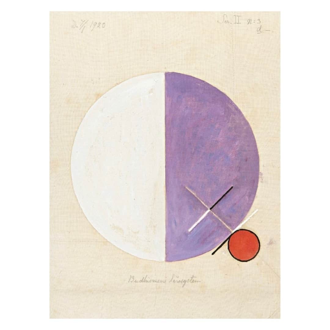 マッタのインスタグラム：「New Moon 1.12.2021  No. 3d The Teachings of Buddhism ~ Hilma Af Klint , 1920」