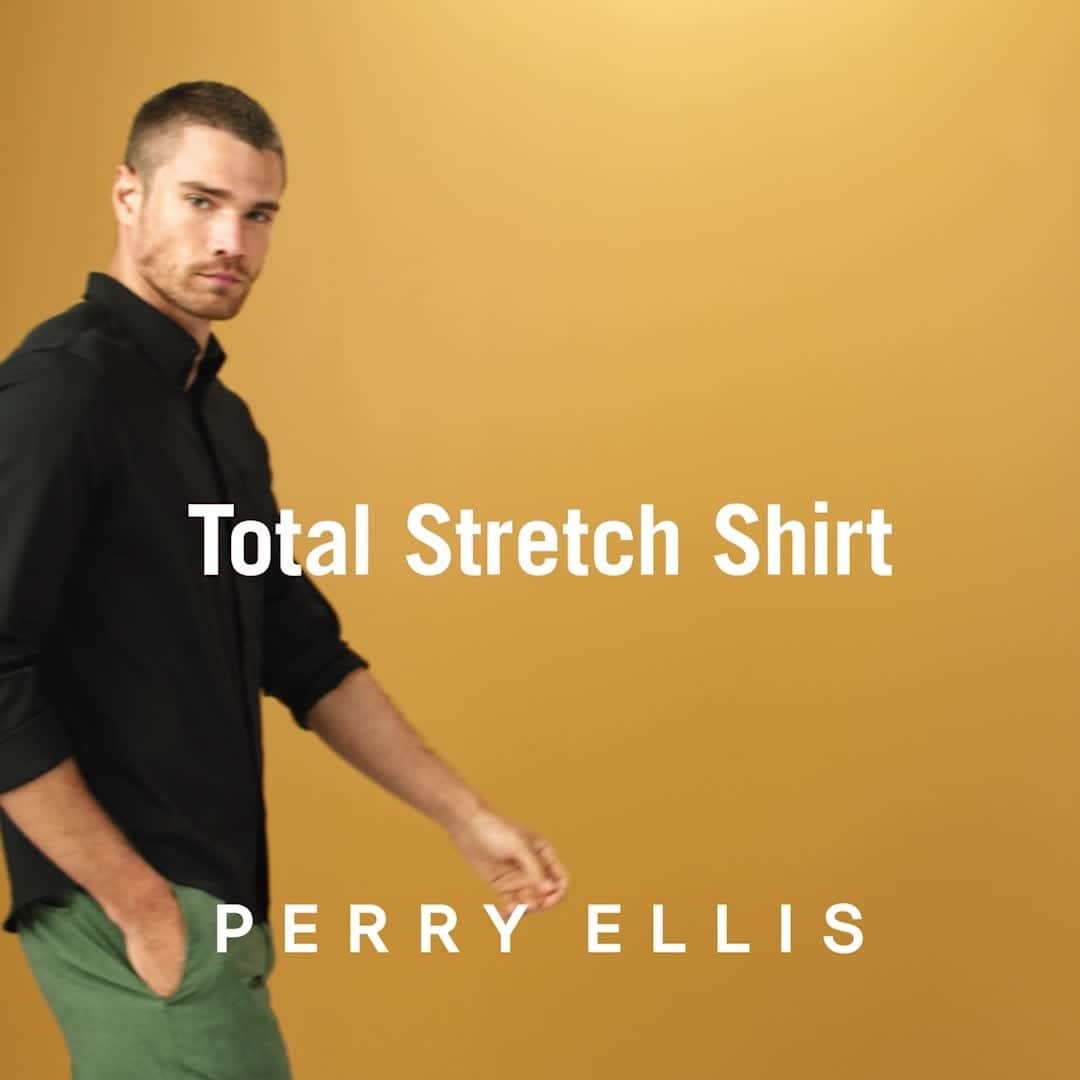 ペリーエリスのインスタグラム：「Designed for the man on the go. Total stretch, moisture-wicking, and durable so you can move without limits as you go about your day. #lifereadysince1976」