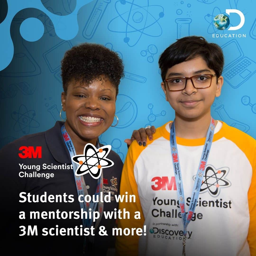 3M（スリーエム）のインスタグラム：「The 2021 @3M #YoungScientist Challenge is officially open for entries! Encourage your students to apply to the only science competition that pairs you with a 3M scientist. Start your entry now! (link in bio)」