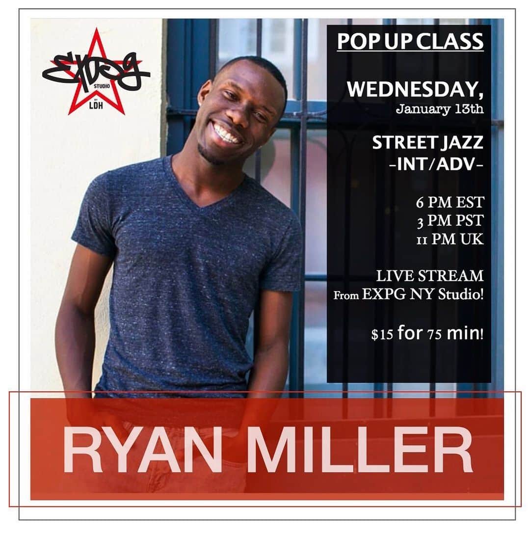 EXILE PROFESSIONAL GYMさんのインスタグラム写真 - (EXILE PROFESSIONAL GYMInstagram)「TOMORROW!!! Pop up classes with amazing @_ryanflo_ at EXPG NY!!!!🔥🔥🔥🔥🔥  Wednesday ,Jan 13th🔥🔥🔥🔥🔥🔥 . Time: 6 pm EST!!! Can’t wait to see you there !!!✨✨✨  😍😍😍😍😍😍😍😍😍😍  . . . Registration is open !!! . How to book🎟 ➡️Sign in through MindBody (as usual) ➡️15 minutes prior to class, we will email you the private link to log into Zoom, so be sure to check your email! ➡️Classes will start on time, so make sure you pre register, have good wifi and plenty of space to safely dance! . . Zoom Tips🔥 📱If you plan to use your phone, download the Zoom app for the best experience. 🤫Please use the “mute” button when you are not speaking to prevent feedback. 💃You do not have to join displaying your video or audio, but we do encourage it so teachers can offer personalized feedback and adjustments. . 🔥🔥🔥🔥🔥🔥🔥🔥🔥 . #expgny #onlineclasses #newyork #dancestudio #danceclasses #dancers #newyork #onlinedanceclasses」1月13日 6時35分 - expg_studio_nyc