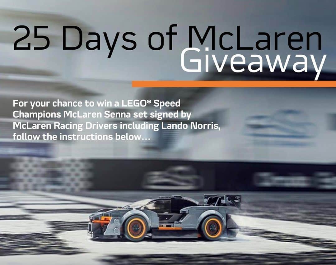 McLaren Automotiveさんのインスタグラム写真 - (McLaren AutomotiveInstagram)「🎄 It's 5 days until Christmas and time for our second 25 Days of McLaren giveaway!🎄   McLaren and LEGO have a series of innovative collaborations, the Full-Scale LEGO® McLaren Senna - replicating our latest LEGO® Speed Champions set is a fully interactive build of our most extreme track-focused car with working sound and lights and the ability to control the engine. Weighing nearly 1.9 tons it took 2,700+ hours to build and 468,000+ bricks.   For your chance to win a McLaren Speed Champions set, signed by McLaren Racing Driver's including @LandoNorris, guess the correct answer to this question.   🎁 Leave your answer in the comments section below 🎁   How many people did it take to build the full-scale LEGO® McLaren Senna?  1) 30  2) 35 3) 40  Summary Terms and Conditions: Open to legal residents of the United Kingdom only. Contestants must be at least 18 years old on the date of entry.   Enter between: 09:00 GMT on 20.12.20 and 09:00 GMT on 21.12.20 No purchase necessary.   To Enter: Guess the correct answer to the above question, like this post and leave your answer in the comments below.   The Prize: LEGO® Speed Champions set.   Visit https://cars.mclaren.com/en/terms-and-conditions/mclaren-speed-champions-set-competition for Full Terms & prize details.   Promoter: McLaren Automotive Limited.」12月20日 18時00分 - mclarenauto