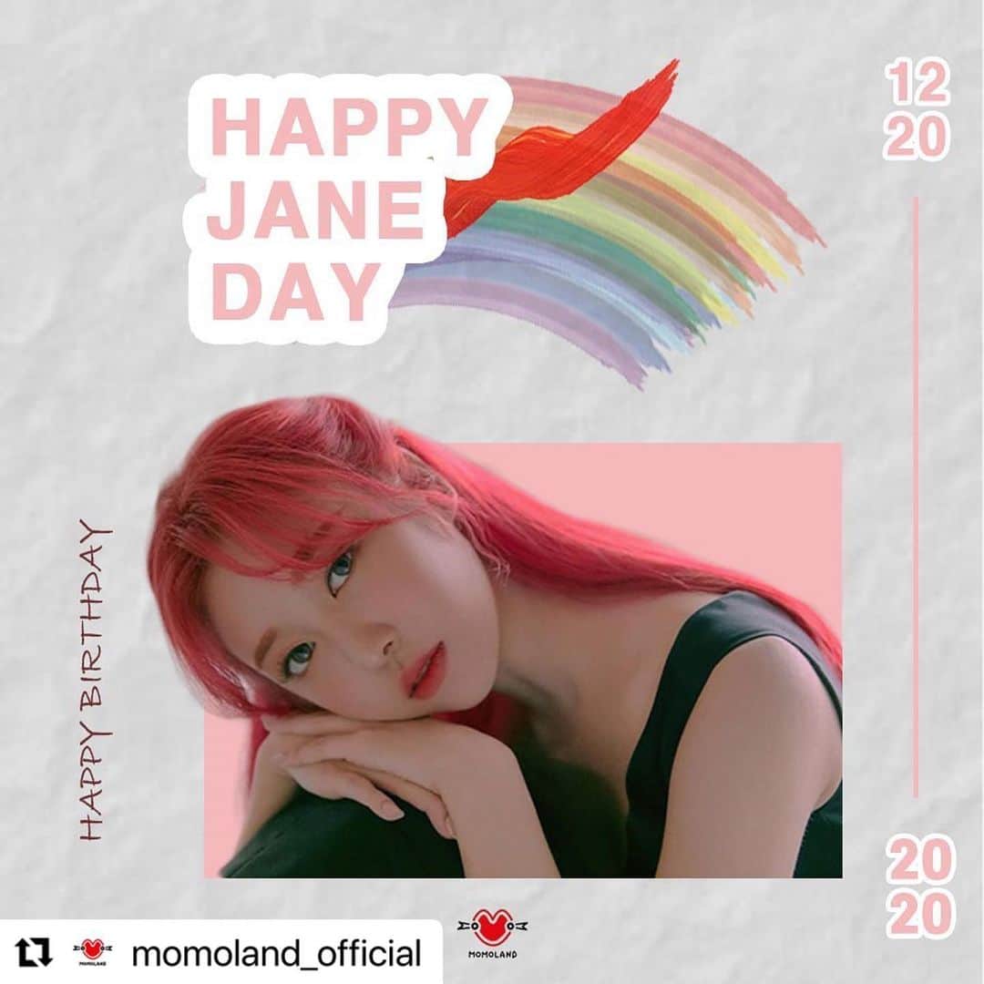 MOMOLAND JAPANのインスタグラム：「[🎁]  ❤️✨HAPPY JANE DAY✨❤️  眩しく光るJANEの誕生日を祝ってください🎂🎉  #모모랜드 #MOMOLAND #제인 #JANE #12월의_빛나는_제인아_생일축하해 (12月の光るJANE、誕生日おめでとう)」