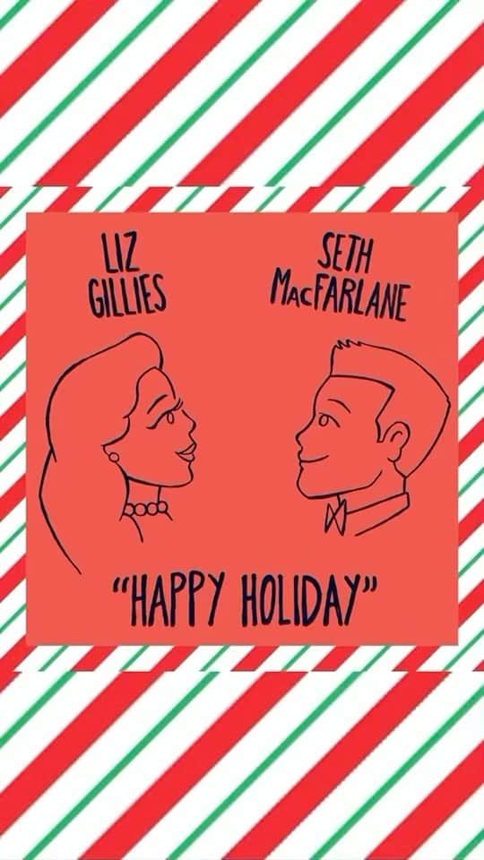 エリザベス・ギリースのインスタグラム：「Happy Holidays from @macfarlaneseth & I!   “HAPPY HOLIDAY”  Music and Lyrics by Irving Berlin   Arr. by Don Costa   Transcribed by Andrew Cottee  Produced by Joel McNeely  Engineered by Rich Breen  VIOLINS: Tereza Stanislav Jackie Brand Bruce Dukov Ben Jacobson Sara Parkins Tammy Hatwan  Helen Nightengale  Lucia Micarelli  Alyssa Park  Charlie Bisharat  Josefina Vergara  Sarah Thornblade  Joel Pargman  Ina Veli  Carrie Kennedy  Songa Lee  VIOLAS: Rob Brophy Alma Fernandez  Shawn Mann Jonathan Moerschel David Walther  Andrew Duckles  CELLI: Andrew Shulman Jake Braun Charlie Tyler Giovanna Clayton Tim Loo  BASS: Chuck Berghofer  SAXOPHONES/WOODWINDS: Dan Higgins Sal Lozano Brian Scanlon Bob Sheppard Chad Smith  TRUMPETS: Mike Lovatt  Dan Fornero Rob Schaer Dan Rosenboom  TROMBONES: Alex Iles Andy Martin Steve Holtman Bill Reichenbach (+ tuba)  HARP: Marcia Dickstein  GUITAR:  Andrew Synowiec  PIANO:  Tom Ranier  DRUMS: Peter Erskine  PERCUSSION: Wade Culbreath」