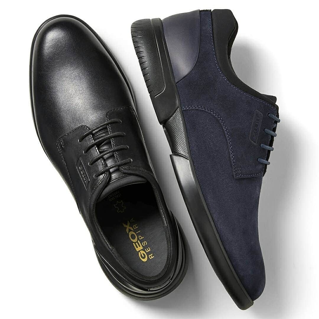 ジェオックスのインスタグラム：「Black or blue? Formal or casual? With Geox you don't have to choose, you'll feel amazing while looking stunning, no matter what. Enjoy our Geox SMOOTHER shoes on geox.com.」