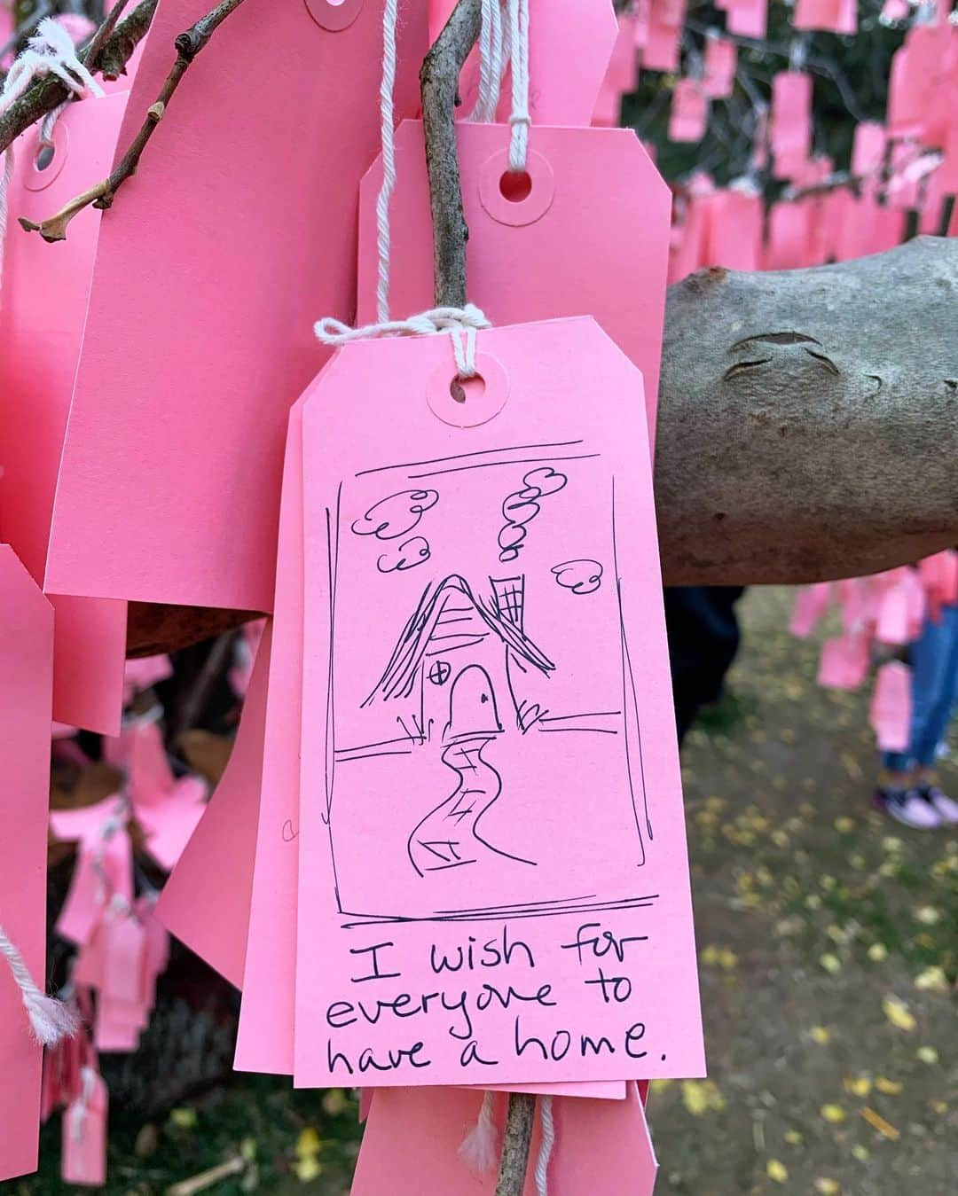 サラ・ラファティさんのインスタグラム写真 - (サラ・ラファティInstagram)「Safely visited the wishing tree at Descanso Gardens today. And I cried, (like you told me too @michaelmedicola) and just like I did when I visited Shrines and Temples in Japan and read the prayers handwritten and hung up on small wooden plaques (with @mauracraig1). At the time I thought it might be the jet lag. Today I know it’s the reminder that we are all so much more alike than we are different. My little one will get her wish, but over zoom this year. And we will hold out hope for next Christmas. Meantime I join the prayers I read today (swipe). May everyone have a home; I wish Marie and everyone like her peace in their time of such grief; may your life be happy and healthy and may LOVE ALWAYS FIND YOU; to Jackson’s Aunt, I pray your “darling nephew”will be cured of cancer; may the states be truly united in love; may Covid be over; and above all may there be MORE MAGIC.」12月20日 15時58分 - iamsarahgrafferty