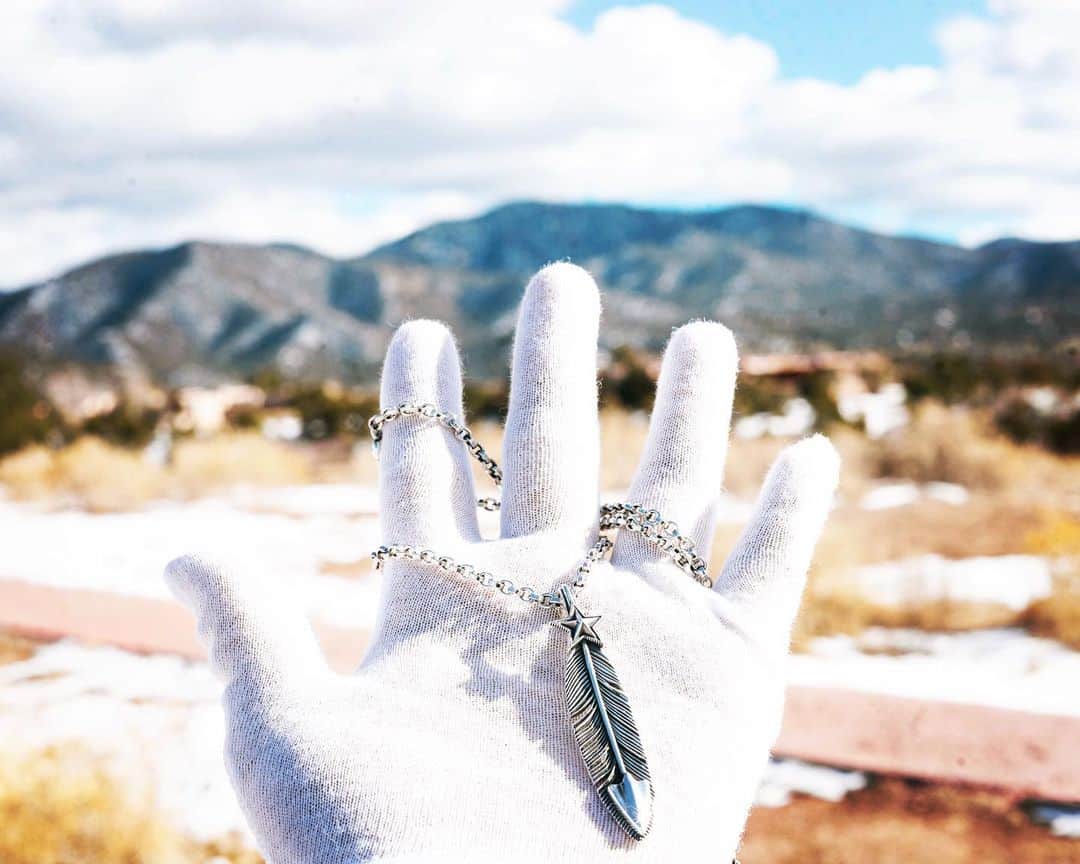 のインスタグラム：「2021 feather pendant. #navajojewelry #star #silver」