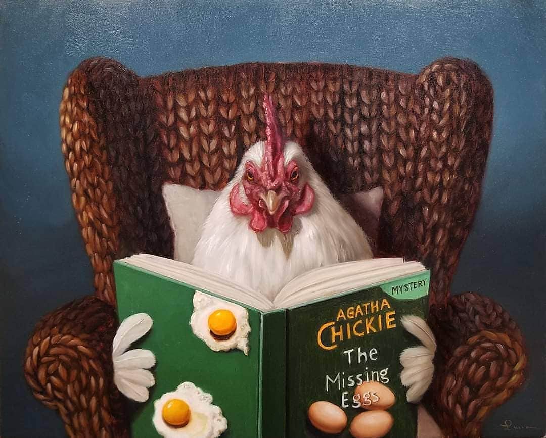 Eggs Conceptのインスタグラム：「Sunday reading 📖❄🍳 by 👉 Lucia Heffernan @luciaheffernan 👈  #LuciaHeffernan #eggsconcept #egg #eggs #sundayreading #agathachristie #wintervibes #christmastime」