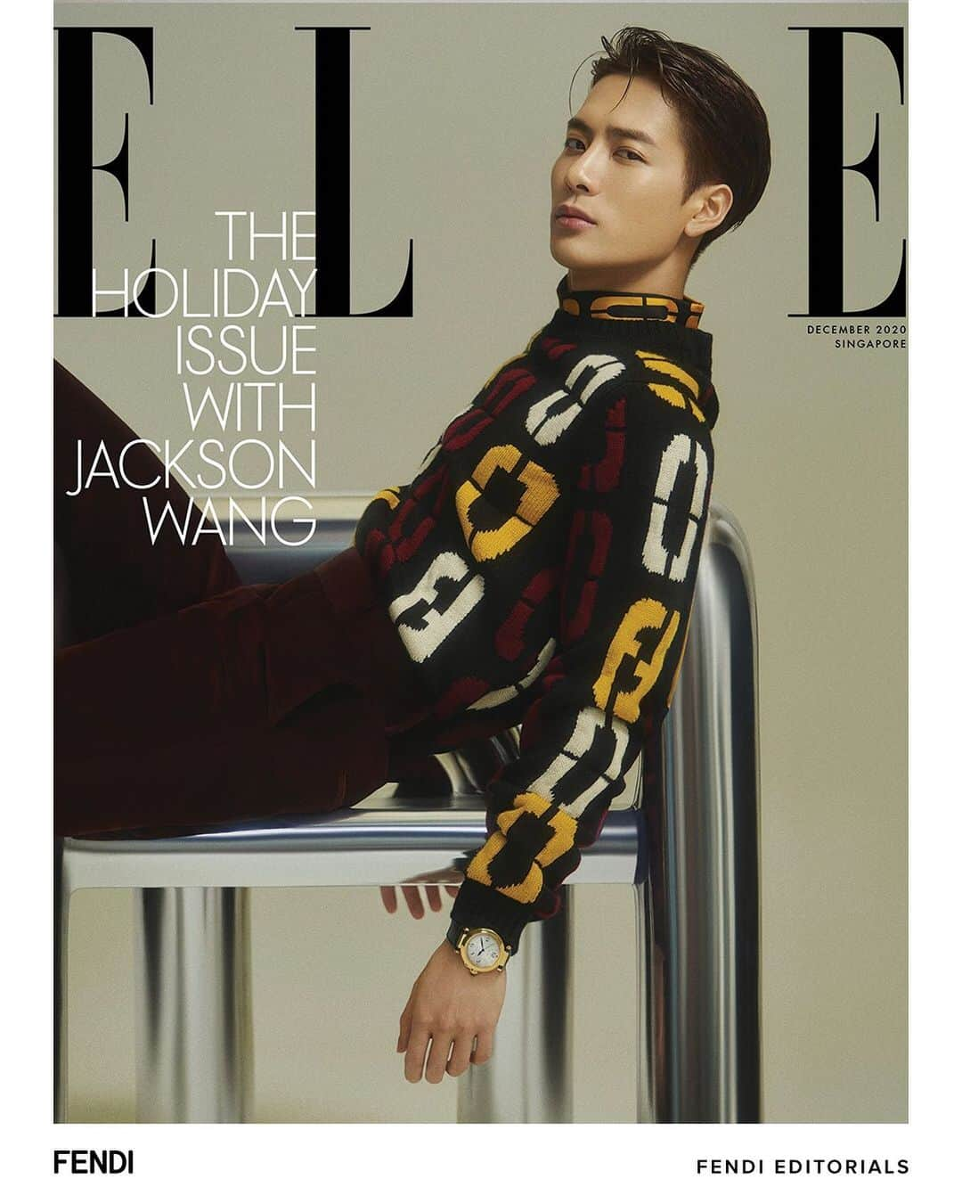 Fendiさんのインスタグラム写真 - (FendiInstagram)「Focal point. @jacksonwang852g7 wears the #FendiFW20 signature Code print on the cover of the @ellesingapore December issue. #FendiEditorials #ELLESINGAPORE  Creative Direction: @jumiuswong & @jackwangg Stylist: @yuanyileee Hair & Make Up: @teamwang Producer: Zhou Yang / FATBOY Productions Contributing Creative Director: @slavycz」12月20日 22時06分 - fendi