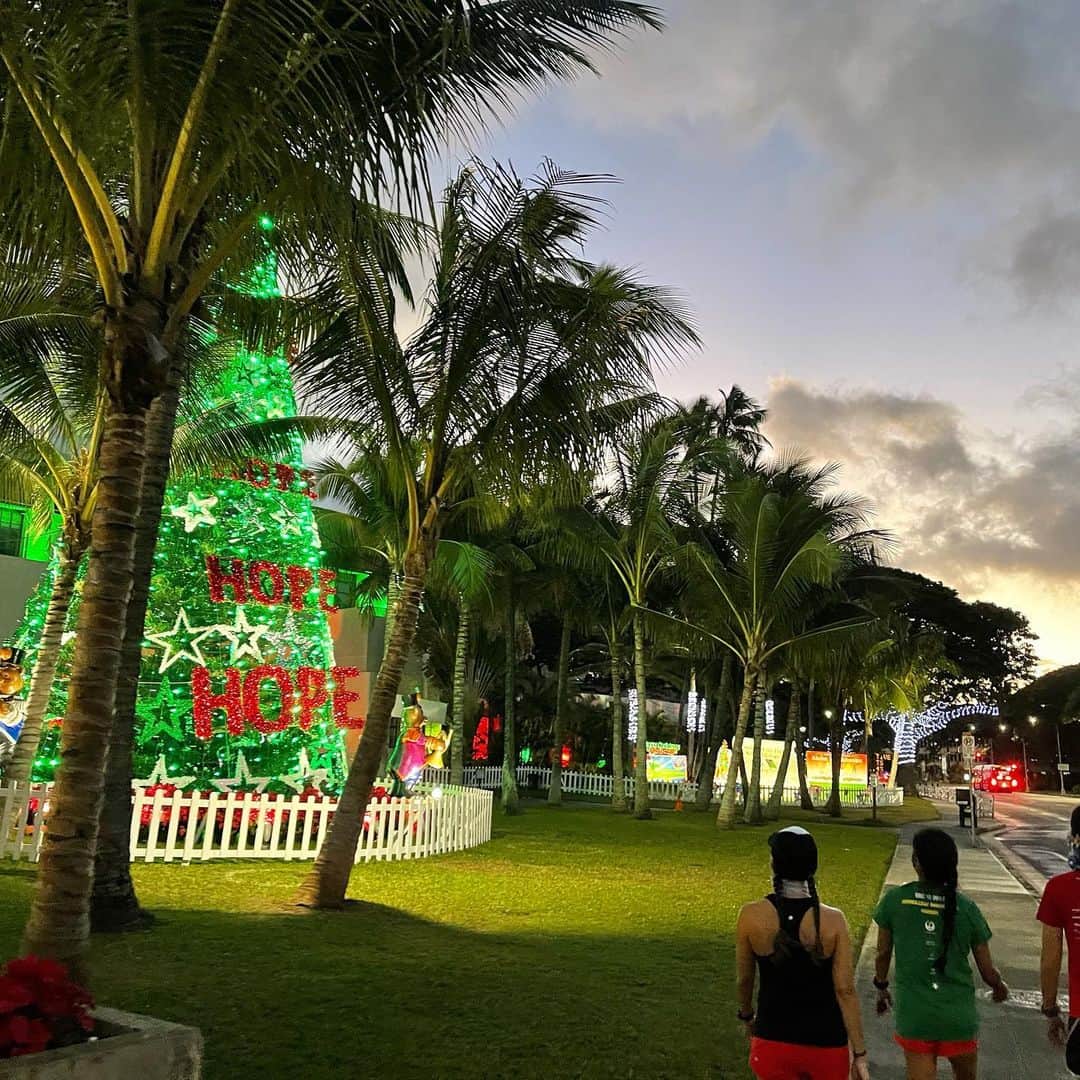 飯島寛子さんのインスタグラム写真 - (飯島寛子Instagram)「Early morning run!! Finally I could see the Christmas lights!! #honoluluhalecitylights #chtistmas #hawaii #ハワイ暮らし　#ハワイランニング」12月21日 4時20分 - hirokoiijima