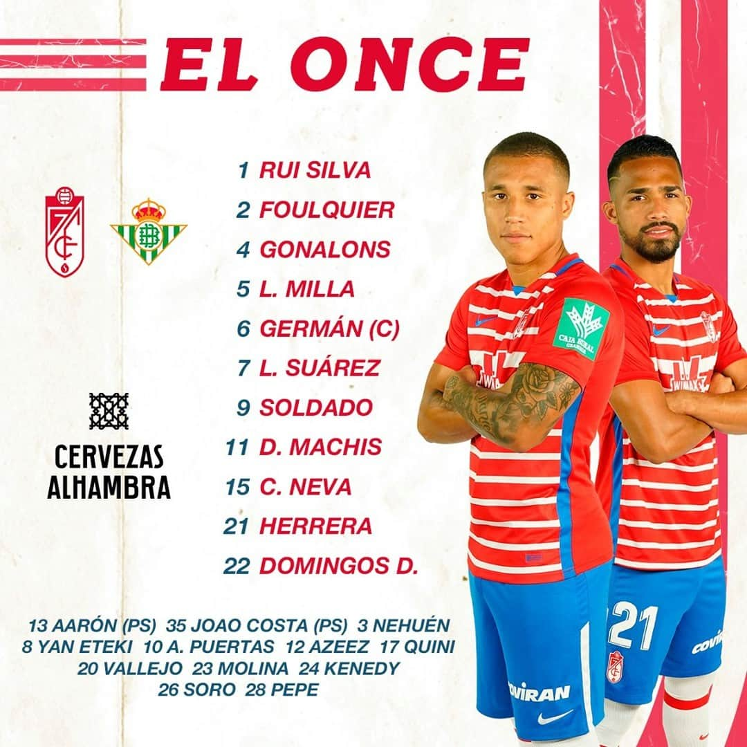 グラナダCFさんのインスタグラム写真 - (グラナダCFInstagram)「El 1⃣1⃣ titular para hoy 🙌⠀ ⠀ 🔴⚪️🆚🟢⚪️⠀ ⠀ #EternaLucha #GranadaRealBetis」12月20日 23時23分 - granadacf