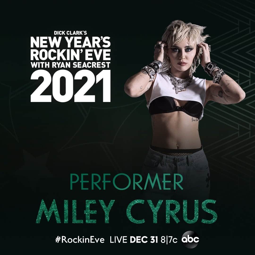 アメリカン・ブロードキャスティング・カンパニーのインスタグラム：「Can’t get @MileyCyrus off my mind, off my mind because she’s performing on @RockinEve! Don’t miss it, December 31 at 8|7c on ABC. #RockinEve」