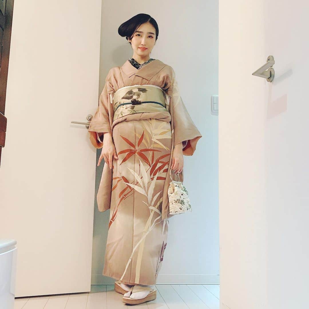峰なゆかさんのインスタグラム写真 - (峰なゆかInstagram)「気の早いサンタとトナカイコス。私は笹柄の着物に笹と犬の帯、笹の帯留め、白南天の半襟だよ！ #着物　#着物コーディネート　#アンティーク着物　#kimono」12月21日 12時30分 - minenayuka