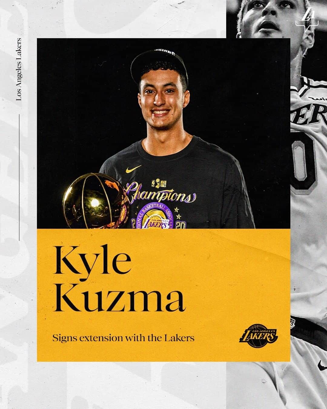 Los Angeles Lakersさんのインスタグラム写真 - (Los Angeles LakersInstagram)「OFFICIAL: @kuz has signed a contract extension with the #LakeShow 💜💛」12月21日 7時35分 - lakers