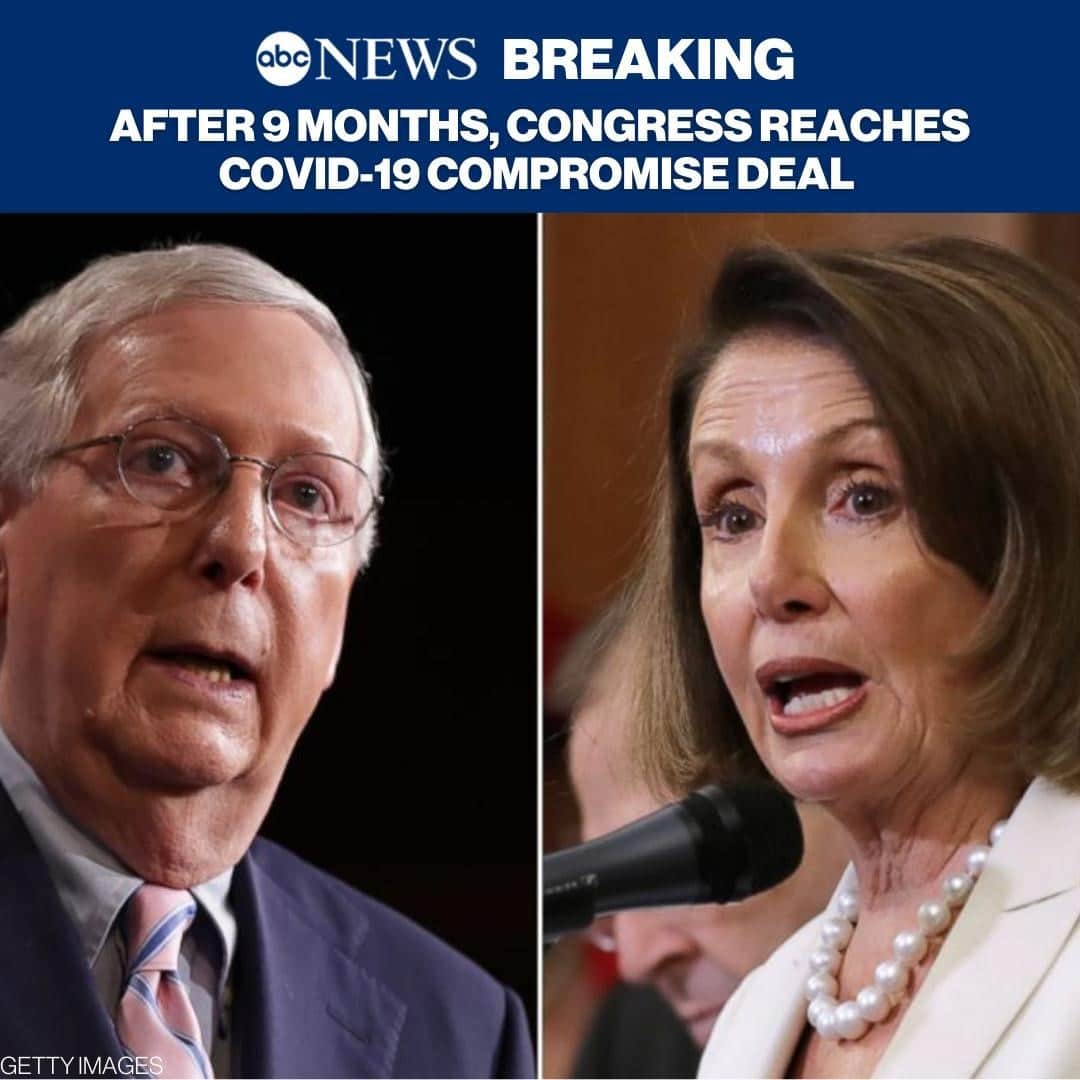 ABC Newsさんのインスタグラム写真 - (ABC NewsInstagram)「BREAKING: Top congressional lawmakers have announced a roughly $900 billion COVID-19 relief bill, just hours ahead of a government shutdown deadline — a deal nearly nine months in the making. DETAILS AT LINK IN BIO.」12月21日 7時58分 - abcnews