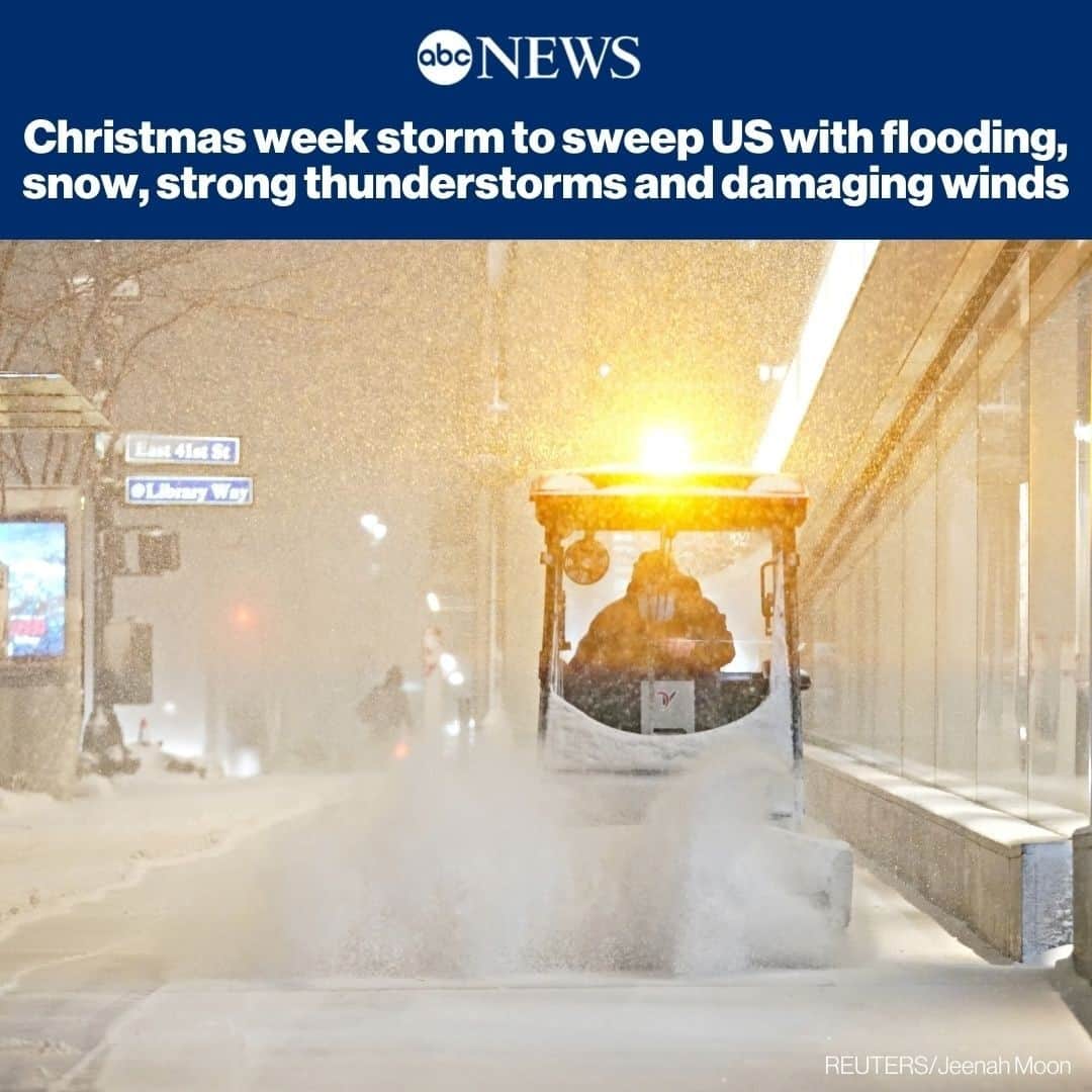ABC Newsさんのインスタグラム写真 - (ABC NewsInstagram)「A Christmas week storm is set to sweep U.S. with flooding, snow, strong thunderstorms and damaging winds. MORE AT LINK IN BIO.⁠」12月21日 21時53分 - abcnews