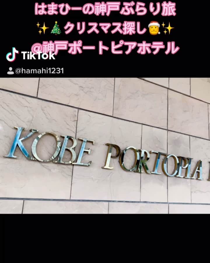 のインスタグラム：「昨日、ナジャグランディーバさんのディナーショーMCでお世話になった神戸ポートピアホテルさんでクリスマス探しをしました(๑′ᴗ‵๑)🎄✨  @kobe_portopiahotel   #はまひーの神戸ぶらり旅 #神戸ポートピアホテル #ポートピアホテル #クリスマス #神戸  https://vt.tiktok.com/ZSnUGmYx/」