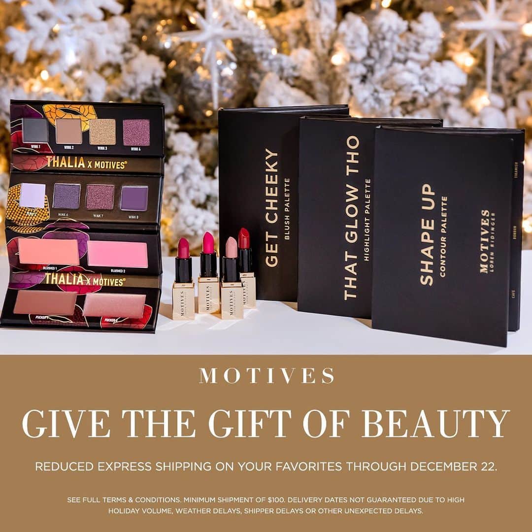 Motives Cosmeticsさんのインスタグラム写真 - (Motives CosmeticsInstagram)「✨Reduced Express Shipping ✨Place your gift orders between today and tomorrow to take advantage of this special offer. Visit motivescosmetics.com and give the gift of beauty. 💋」12月21日 22時58分 - motivescosmetics