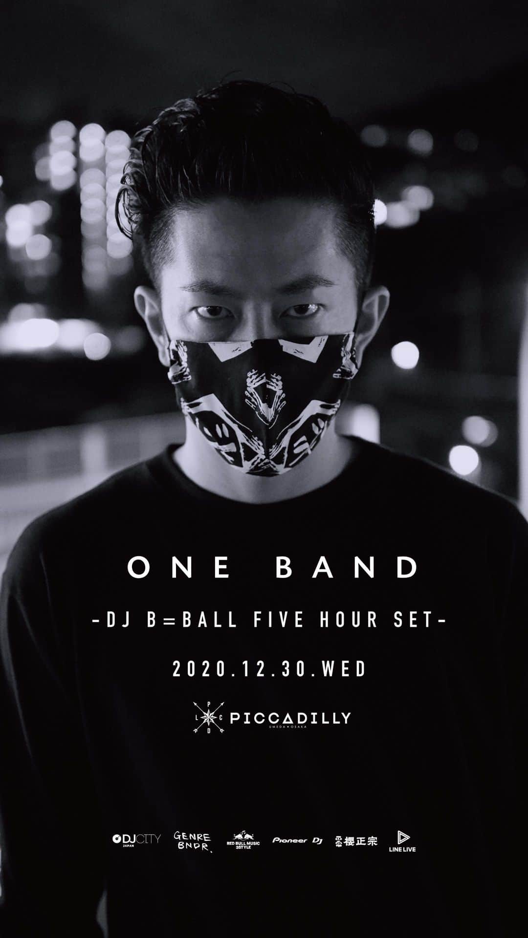 DJ B=BALLのインスタグラム：「開催決定🔊 2020.12.30(Wed) @pcdlosaka  ONE BAND DJ B=BALL FIVE HOUR SET 22:00-3:00 (入場者数を制限する場合があります)」