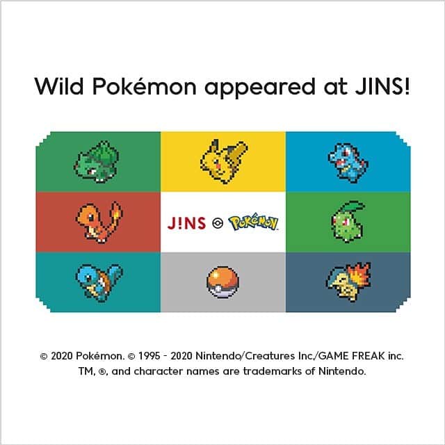 JINSのインスタグラム：「Available now!  Wild Pokémon appeared at JINS!  https://www.jins.com/us/pokemon/  Pokémon, beloved by fans all over the world, will become the "JINS Pokémon Model" glasses that children and adults will want to wear, and will be on sale at JINS online store* from 12/21/2020 (Monday). *Available online first, stores coming soon.   Just as Trainers choose a Pokémon to partner with, the JINS Pokémon Model was created with the hope that fans will experience the same joy of selecting glasses to wear each day. Fans will be able to choose from a diverse LINE UP of 52 types. Get excited!   ① Flagship Model  ② Kanto Region Model  ③ Johto Region Model  ④ Kids Model   All glasses come with an original case and cleaning cloth!   Be the first to check out the entire LINE UP!」