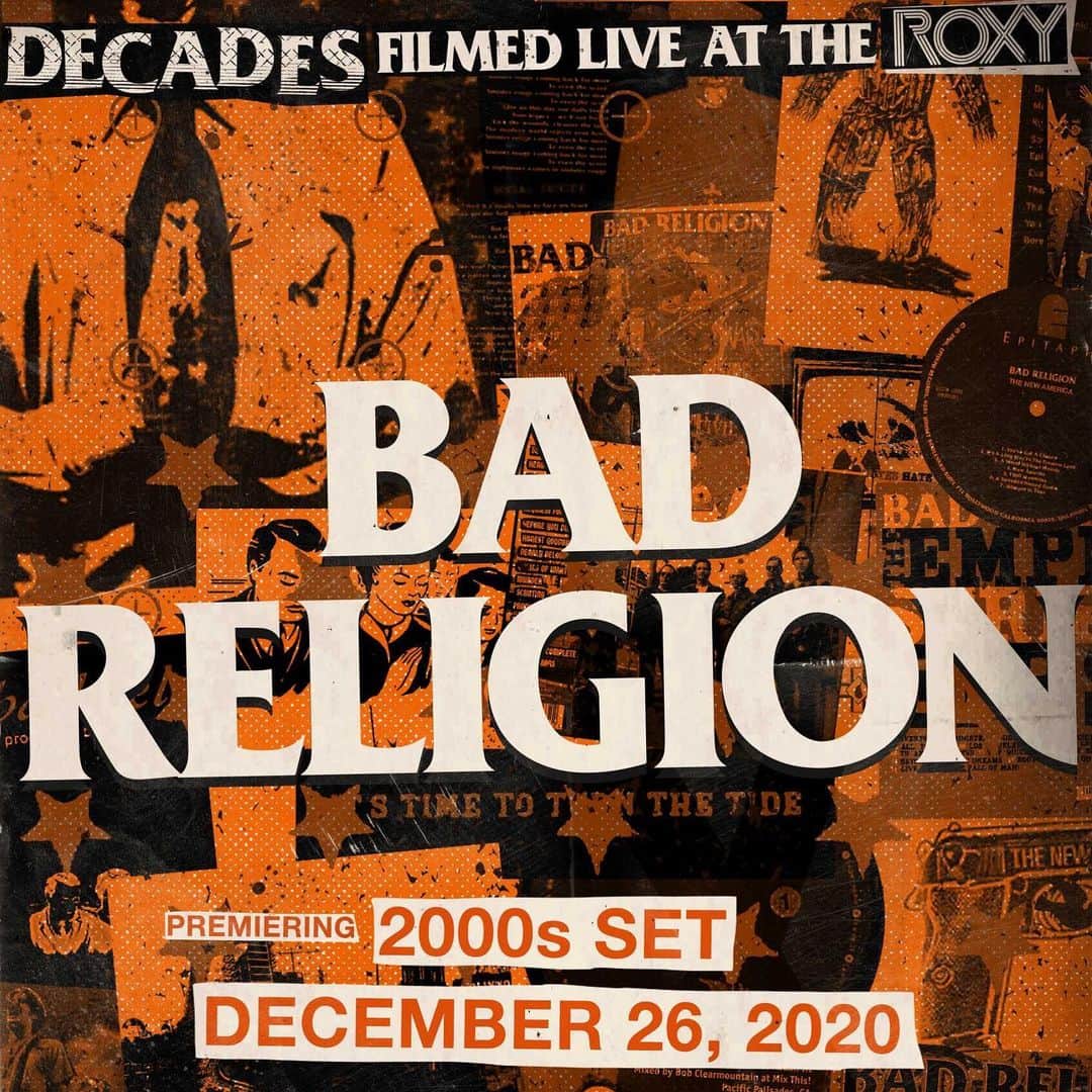 Bad Religionさんのインスタグラム写真 - (Bad ReligionInstagram)「Up next, a homecoming and a plunge into the new millennium, The '00s premieres Saturday, December 26 at 2 PM PST ⏰ The '80s  and '90s available on-demand @nocapshows #BRDecades #BR40」12月22日 0時11分 - badreligionband