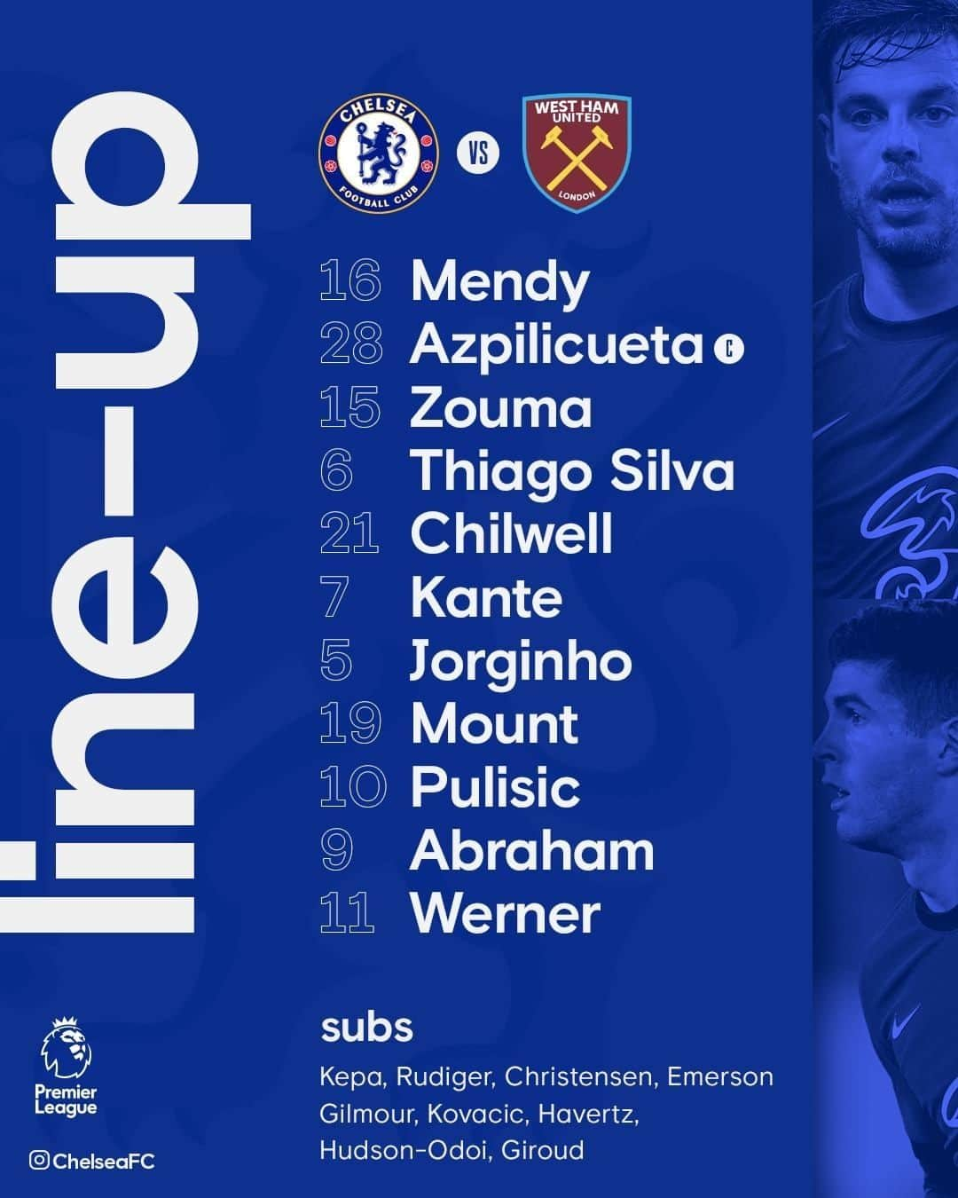 チェルシーFCさんのインスタグラム写真 - (チェルシーFCInstagram)「Azpi takes the armband 💪 Our starting XI   #CFC #Chelsea #CHEWHU」12月22日 4時03分 - chelseafc