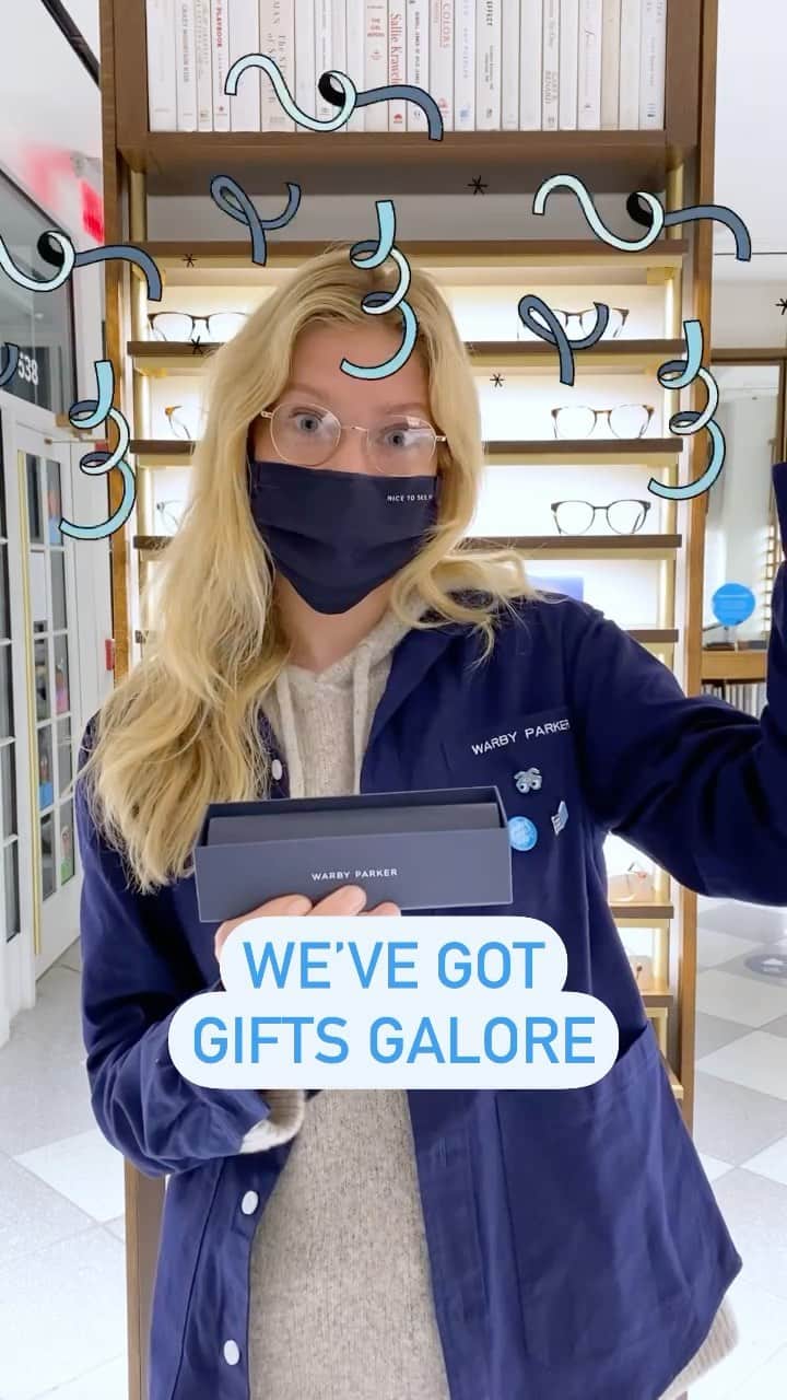 Warby Parkerのインスタグラム：「Missed the shipping cutoff date? Don’t fret, our stores are decked out with handy glasses cases, pouches, and gift cards! Rest assured, your well-being is our top priority. You can count on a redesigned in-store experience, featuring social distancing, contactless shopping features, and enhanced sanitization protocols 👍」