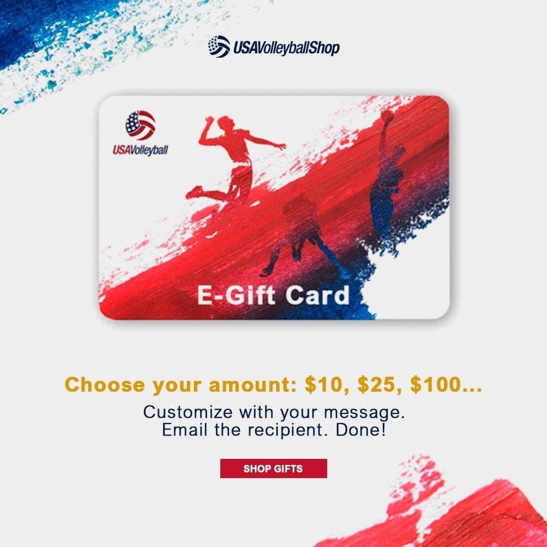 USA Volleyballさんのインスタグラム写真 - (USA VolleyballInstagram)「Skip the store lines by sending the perfect gift straight to their inbox!  Customize an eGift Card for that special volleyball fan, 🔗 in bio!」12月22日 5時01分 - usavolleyball