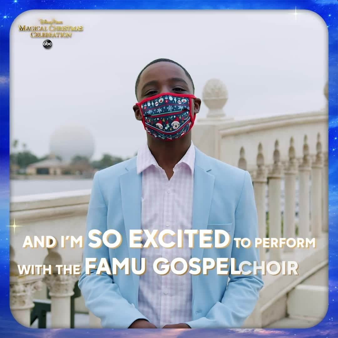 アメリカン・ブロードキャスティング・カンパニーのインスタグラム：「Can't wait for this joyous performance! @keedronbryant performs with @famu_1887 on the #DisneyChristmasCelebration at @WaltDisneyWorld!」