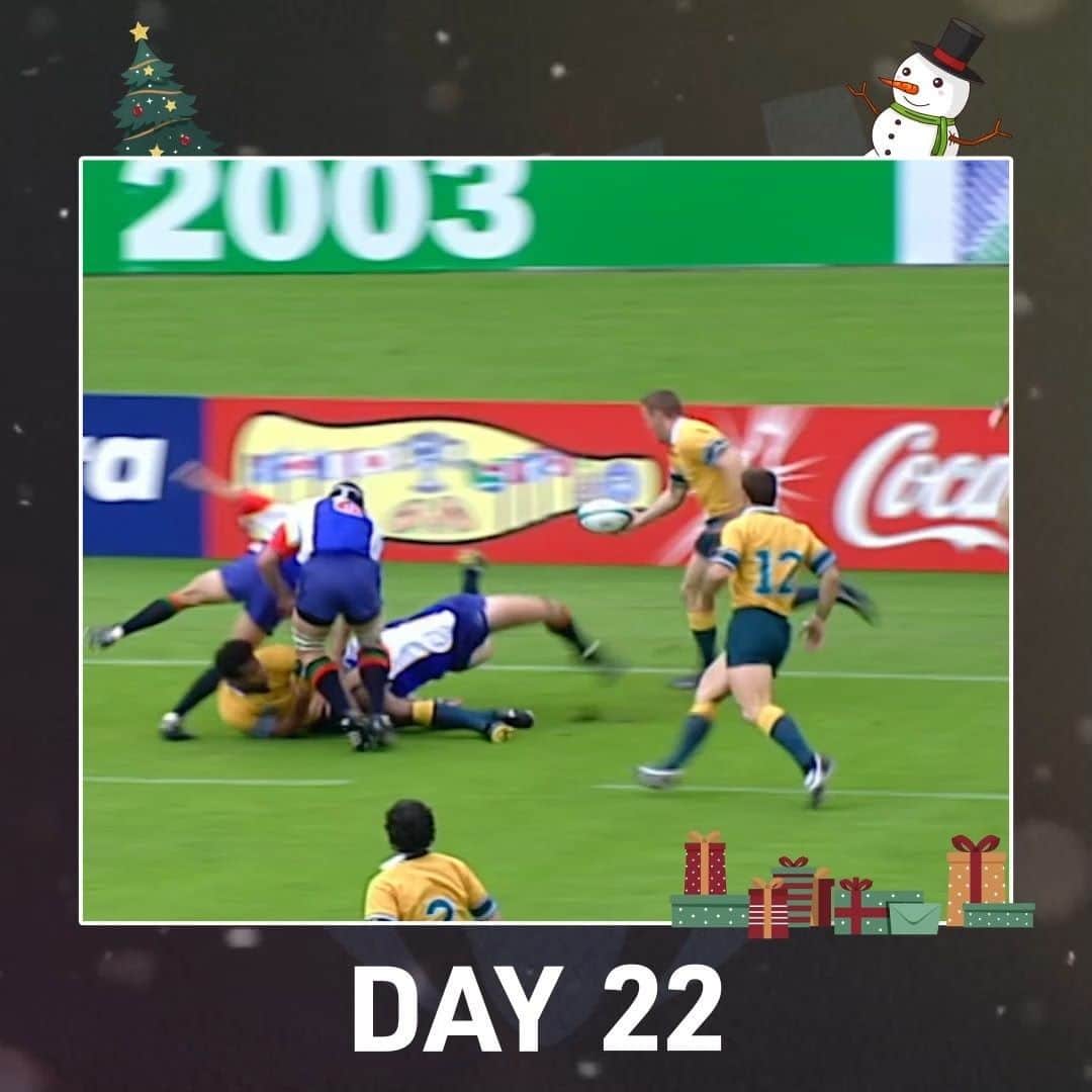 のインスタグラム：「😱 Try, try and try AGAIN 🇦🇺  🔥 @wallabies scored a record 2️⃣2️⃣ tries in a single @rugbyworldcup match v @namibiarugby at #RWC2003  😳 The biggest winning margin in RWC history」