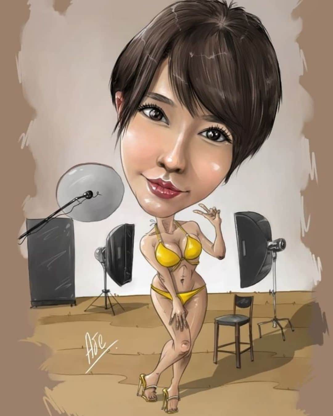 里美ゆりあのインスタグラム：「Instagramのフォロワーさんが 描いてくれました💗  #thankyou  #フォロワーさんに感謝  #絵 #里美ゆりあ」