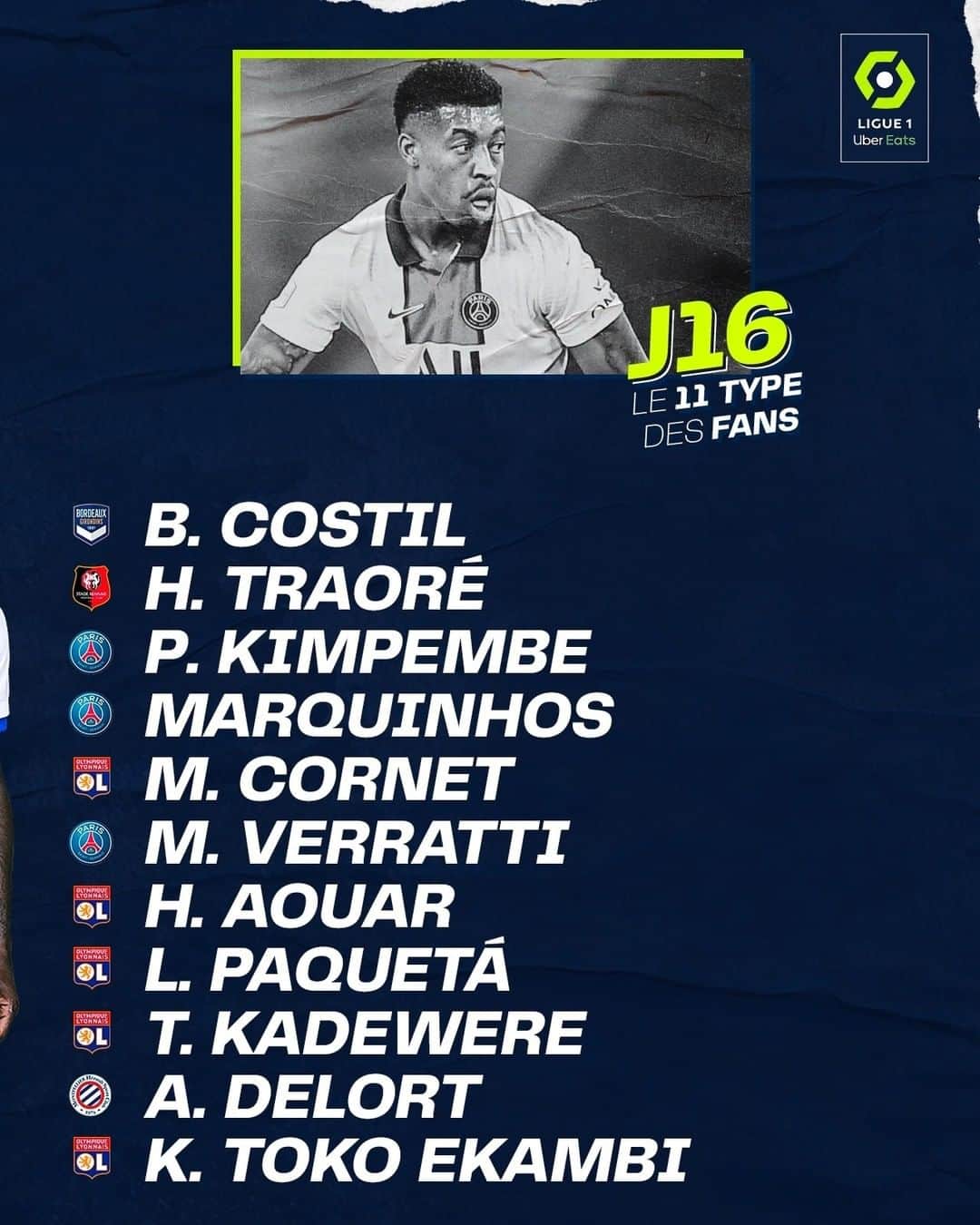リーグ・アンさんのインスタグラム写真 - (リーグ・アンInstagram)「✨ Voici votre #11TypeFans de la J16 ! Cette équipe ferait probablement des ravages en Ligue 1 Uber Eats 😱  Here is your #11TypeFans!  #Ligue1UberEats」12月23日 2時01分 - ligue1ubereats