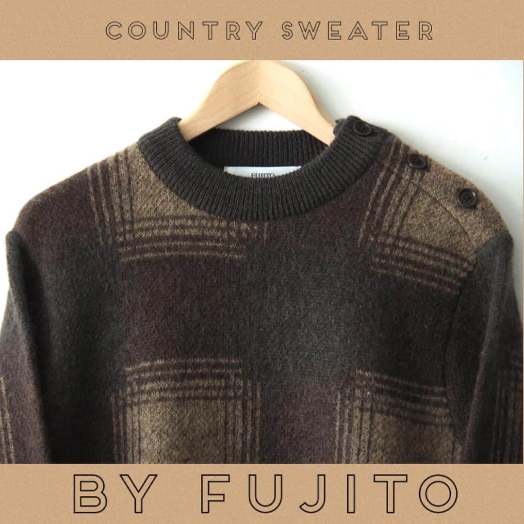 ブルックリン テーラーズのインスタグラム：「Big Check Brown Sweater by @fujito_fukuoka」