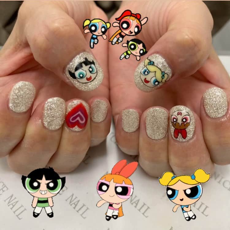 小嶋晶子さんのインスタグラム写真 - (小嶋晶子Instagram)「(◎´艸`{ New nail💅I really like this!! #nail #nails #newnail #newnails #ジェルネイル #手描きネイル #パワーパフガールズ #パワーパフガールズネイル #バターカップ #バブルス #ブロッサム #powerpuffgirls #powerpuffgirlsnail #buttercup #bubbles #blossom #💅」12月22日 18時06分 - kojimamajiko