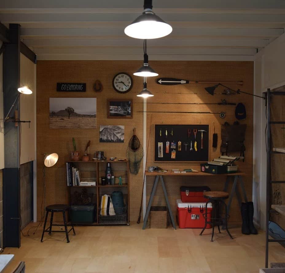 株式会社津田商会のインスタグラム：「STAY HOME,  STAY WILD #outdoorlifestyle #walldisplay #camping #fishing #mountaineering」