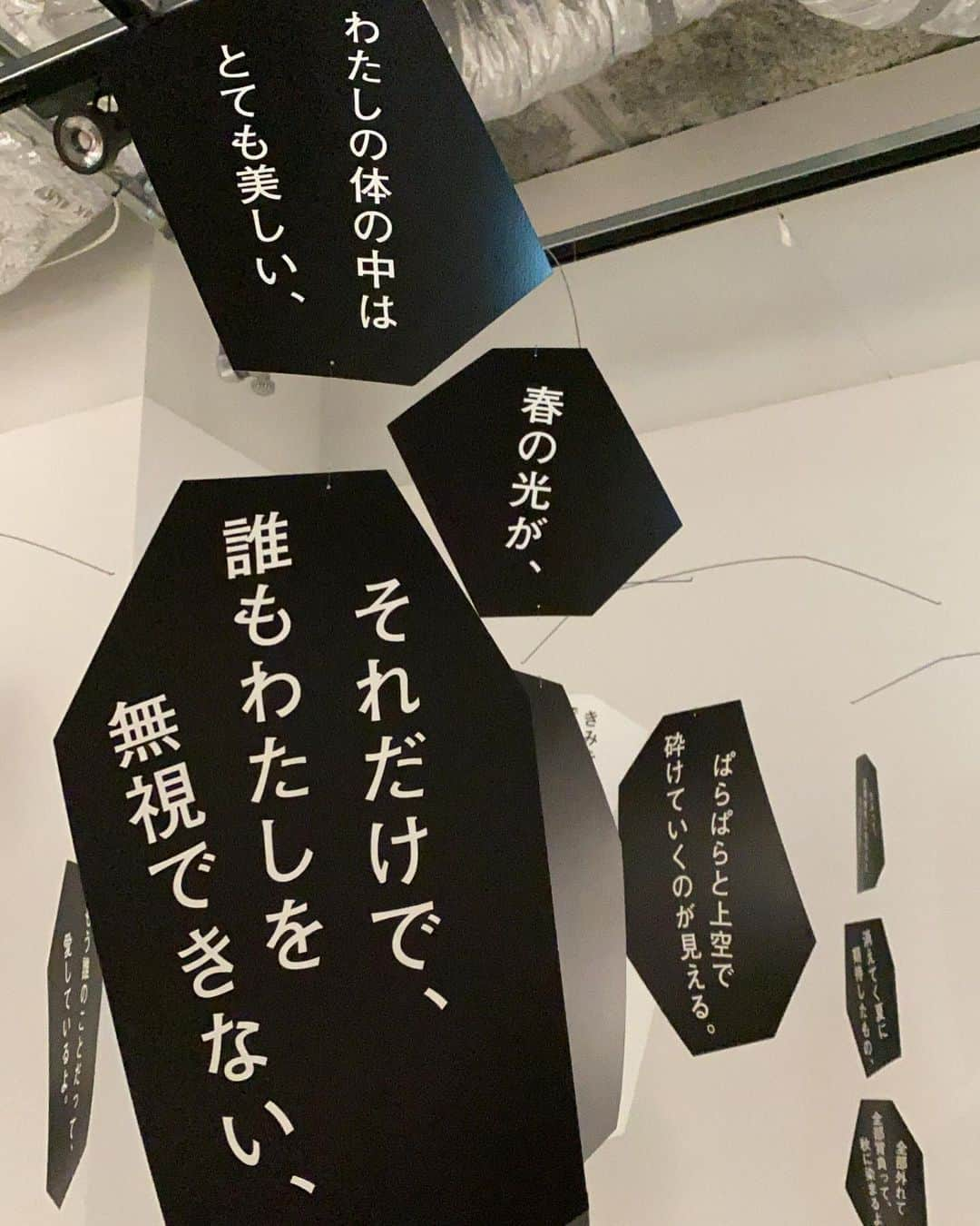 本間日陽さんのインスタグラム写真 - (本間日陽Instagram)「* 先日、最果タヒ展に行きました  高校生の時から最果さんの詩がすきで、本はたくさん読んでいたのですが、展示は行ったことがなく… 2020年は絶対に最果タヒ展に行きたい…！と思っていました。開催日と予定があって、念願叶って行くことができました。  語彙力がなくて申し訳ないのですが、ほんとうに最高でした。これからも機会があれば、最果タヒ展、足を運びたいです…  #最果タヒ さん　#最果タヒ展」12月22日 19時39分 - hinata_homma1110