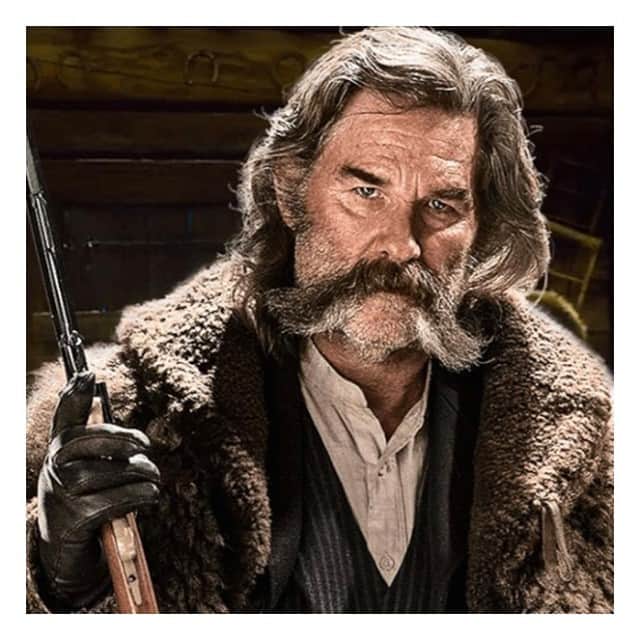 のインスタグラム：「Quentin Tarantino's The Hateful Eight made it onto our most stylish winter films shortlist. We love Kurt Russell's costume with its textural contrasts, smart tailoring, and that rough and ready grandad collar shirt (of which we have a plethora of styles this season). #oliverspencer #thehatefuleight #kurtrussell #quentintarantino #grandadcollar」