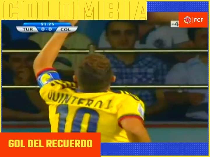 サッカー コロンビア代表チームのインスタグラム：「#EnModoSub20  Recordamos este golazo @juanferquinterop 🆚 🇹🇷 en la Copa Mundial de la FIFA Sub 20 2013  #VamosColombia 🇨🇴」