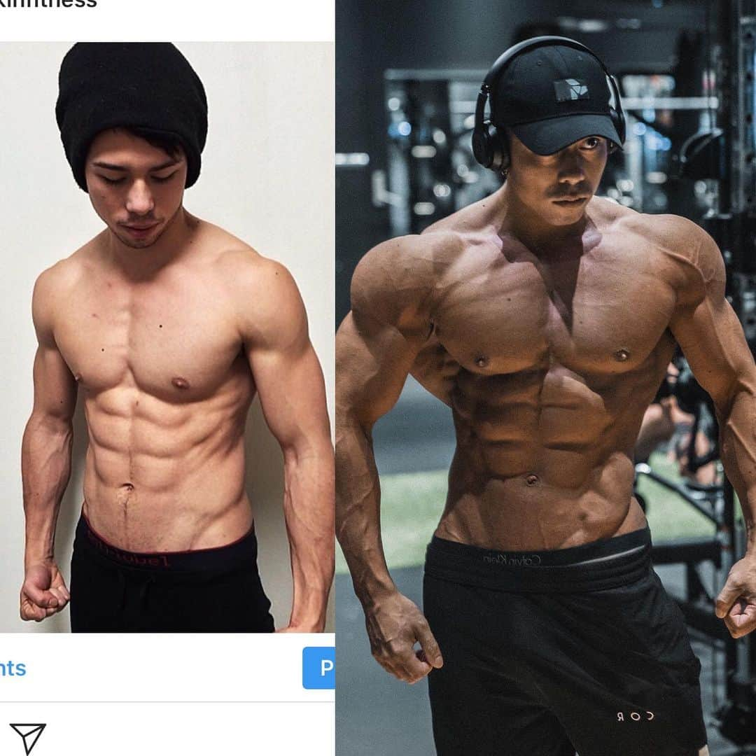 Kanekin Fitnessさんのインスタグラム写真 - (Kanekin FitnessInstagram)「2014/2019....Keeping the waist tight and broadening the shoulders. Version 2021 coming soon. 年を通してウェストが細くなってるように見えるイリュージョン。2021年版お楽しみに。」12月22日 22時19分 - kanekinfitness