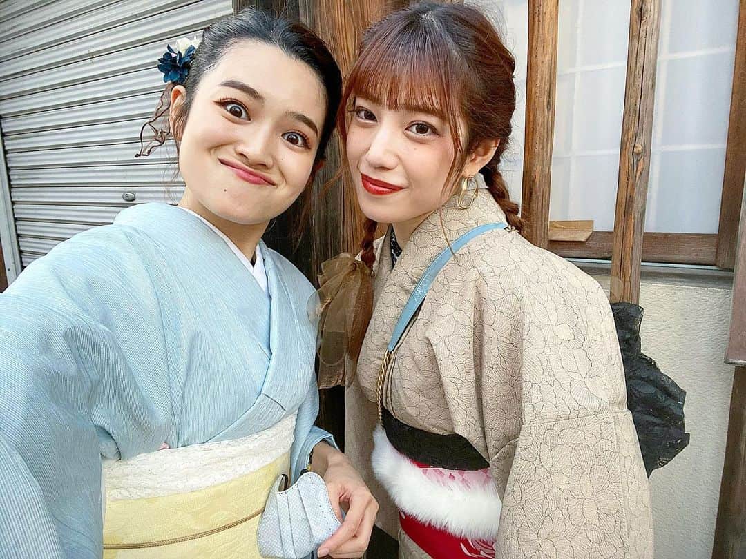 富久美玲のインスタグラム：「_ . モデル友達のぽちゃ🤞💕 とYouTubeコラボ▶️しました＼(^o^)／ . 第二段！！！初Vlog動画で浅草探索👘 .」