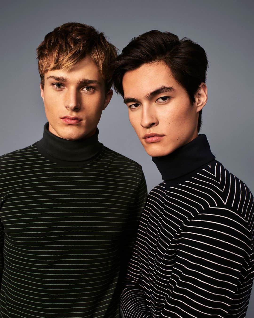 Club Monacoのインスタグラム：「The turtleneck, a layering essential, comes into its own with a striped pique knit.」
