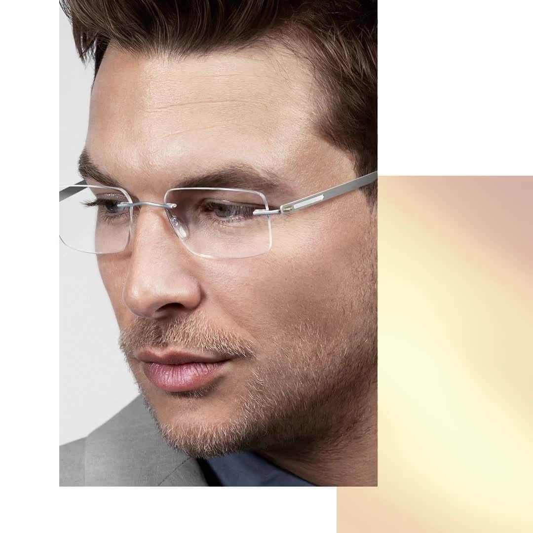 シルエットのインスタグラム：「The Venture collection features a stunning guilloche pattern as a subtle adornment to the refined, masculine look. Featuring: Venture 5554⁠ .⁠ .⁠ .⁠ #silhouetteeyewear #tryitwearitloveit #eyeweardesign #luxuryeyewear #fashioneyewear #opticalframes」