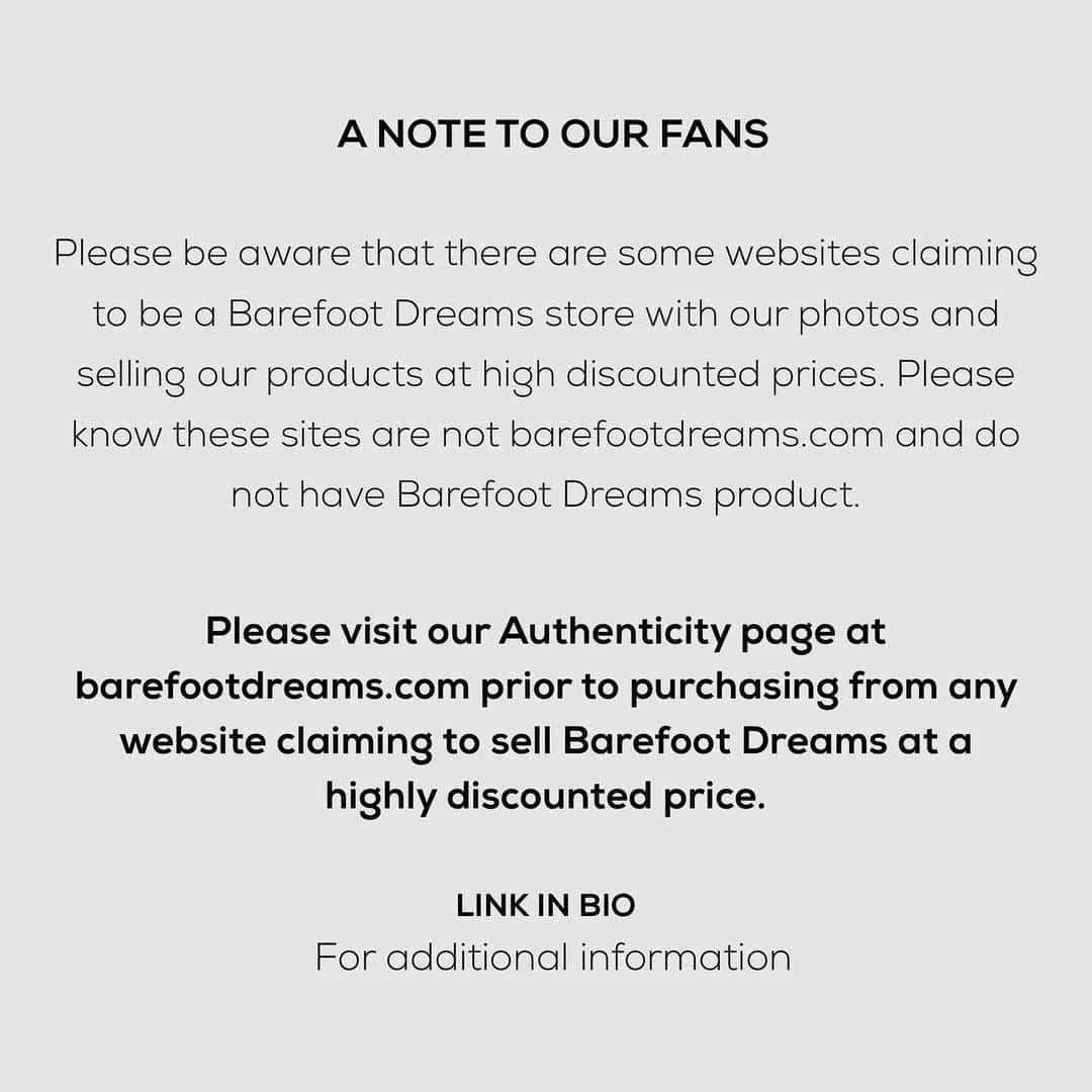ベアフットドリームスさんのインスタグラム写真 - (ベアフットドリームスInstagram)「A note to our fans... Please click the link in our bio for additional information. #barefootdreams」12月23日 3時07分 - barefootdreams