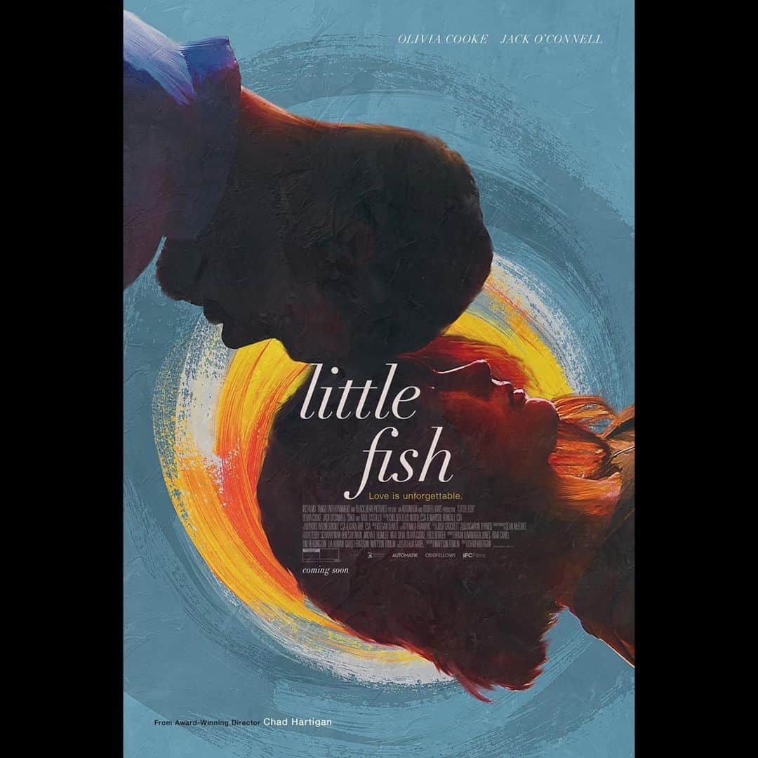 のインスタグラム：「Love is unforgettable. Don’t miss LITTLE FISH, in theaters and on demand February 5. @chadhartigan @livkatecooke @sokothecat @ajagabel @mattsontomlin @seanmcelwee @keegandewitt #jackoconnell #oliviacooke @automatikent @atomichoneycasting @ifcfilms」