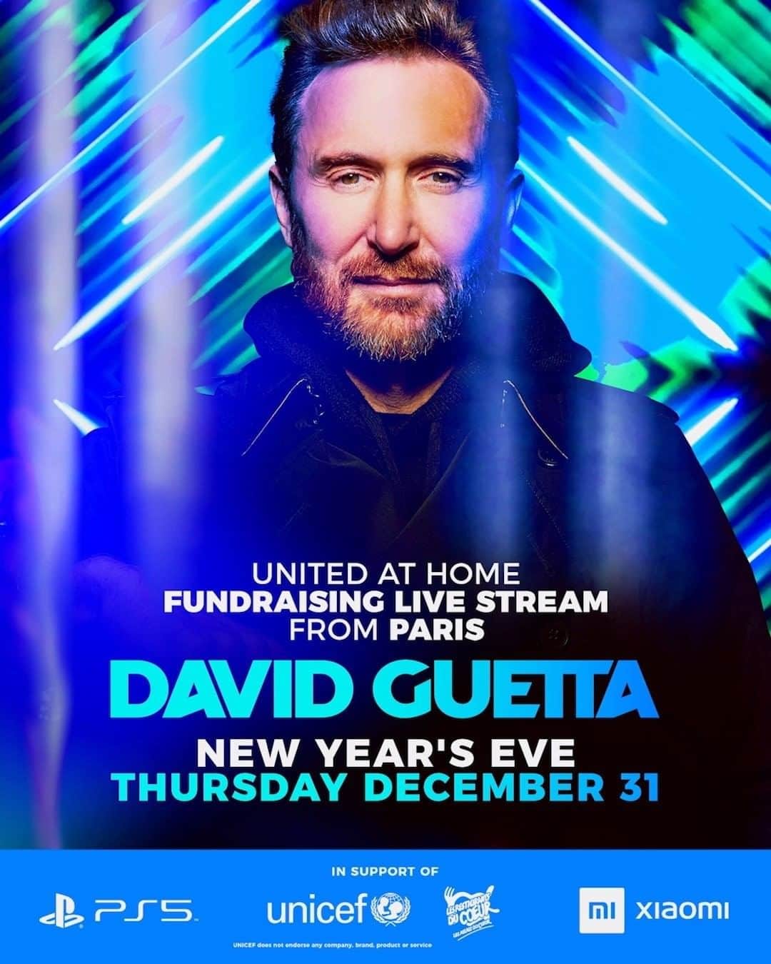 デヴィッド・ゲッタのインスタグラム：「UNITED AT HOME IS BACK!!!! After Miami and NYC, let's celebrate 2021 all together from my hometown Paris 🙌🏼🙌🏼🙌🏼」