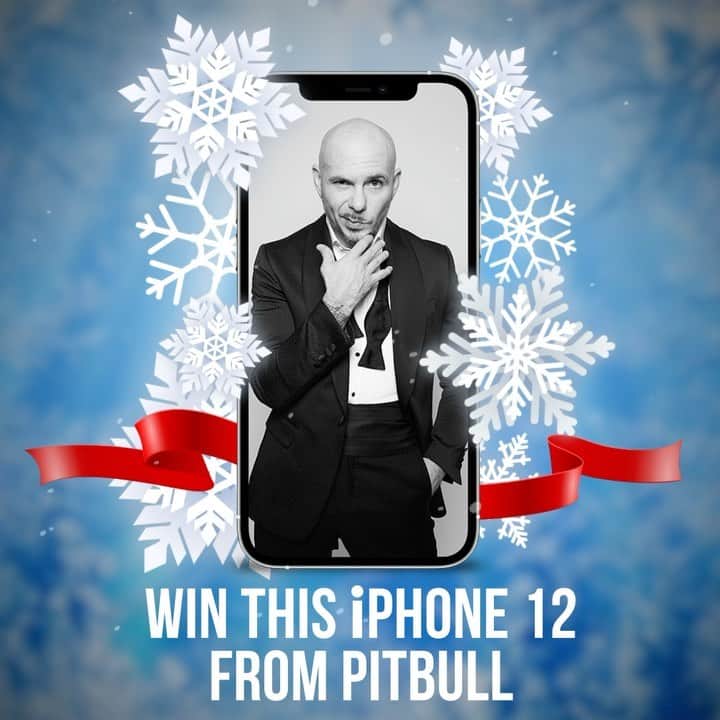 ピットブルのインスタグラム：「It’s the season for winning. Click the link in bio to enter to win the new iPhone 12 from yours truly. Dale! #winning」
