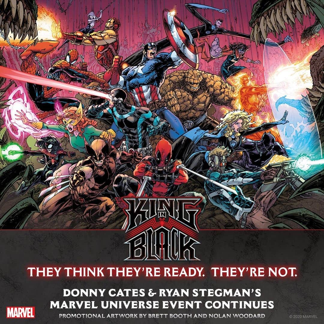 Marvel Entertainmentさんのインスタグラム写真 - (Marvel EntertainmentInstagram)「They think they're ready. They're not. Donny Cates and Ryan Stegman's Marvel Universe event continues tomorrow. #KingInBlack」12月23日 4時33分 - marvel