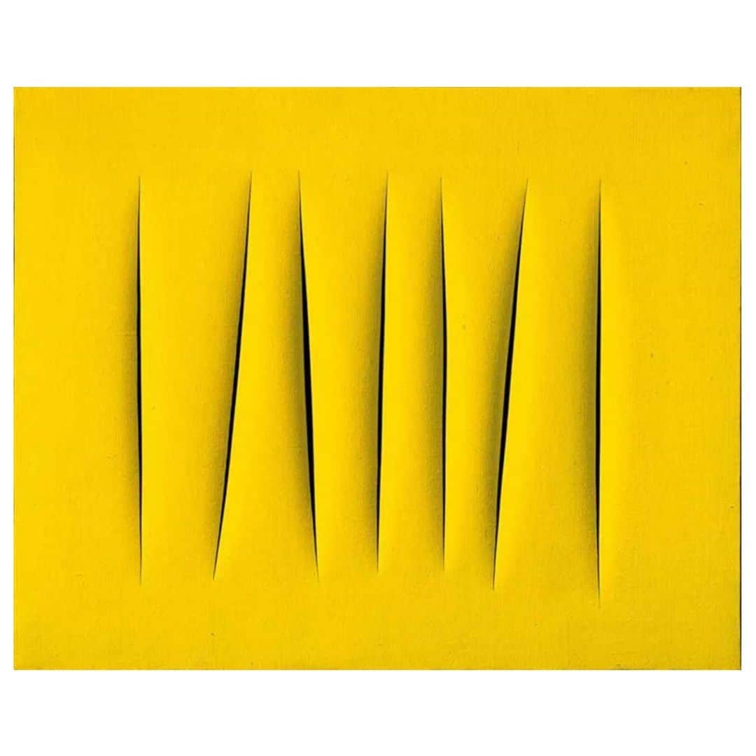 アルテアのインスタグラム：「Lucio Fontana - Concetto spaziale, 1965  @alteamilano」