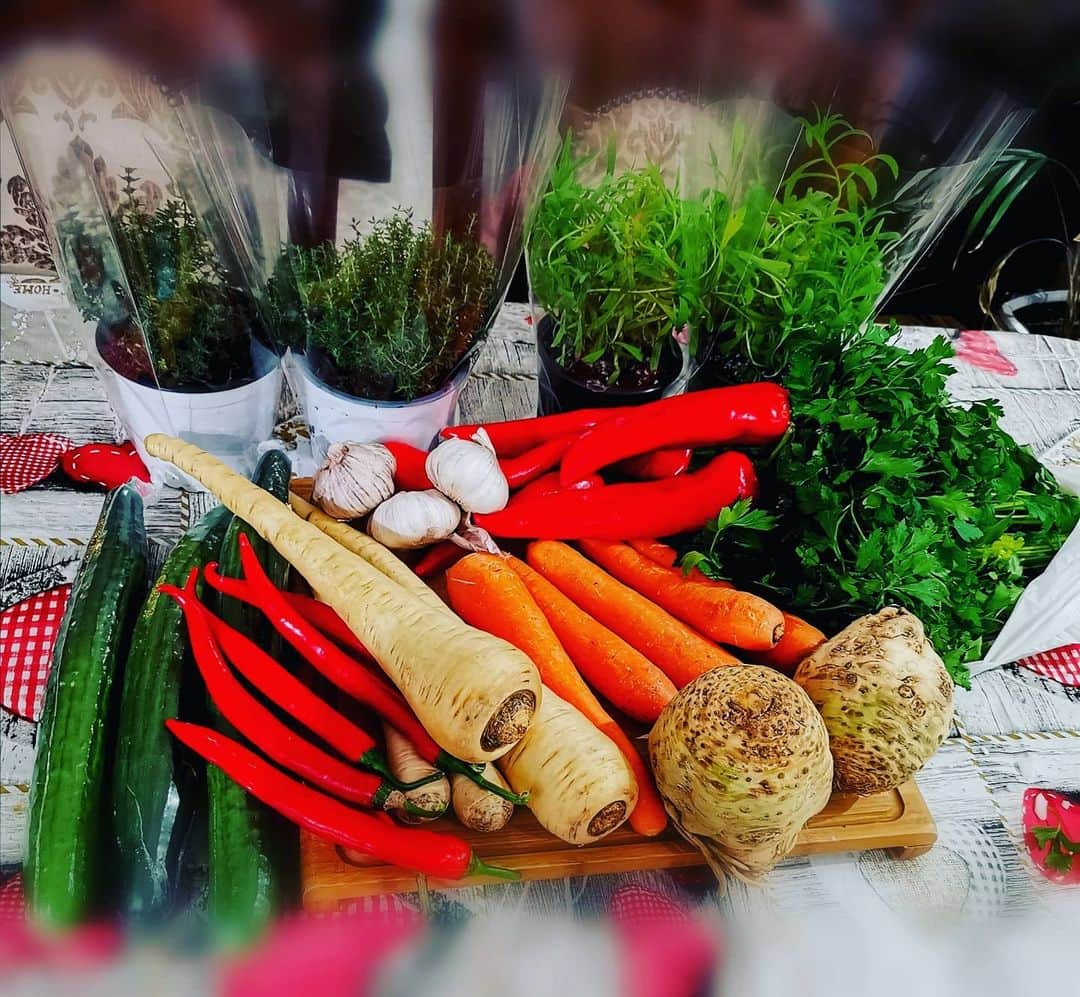 カタリナ・ポノルのインスタグラム：「Sunt o norocoasa!! De ce? Pentru ca @fruitful_romania ma salveaza mereu de traficul din Bucuresti si de aglomeratia din magazine, mai ales in prag de sarbatori😁 Ieri le-am comandat, azi le-am primit!! Sa ne apucam de treaba... zic 😅 Ps: daca faceti comanda, aveti si un cod de reducere: CATALINA5 Spor la gatit!!!! 🤗😘🥔🥕🌶️🧅🧄」